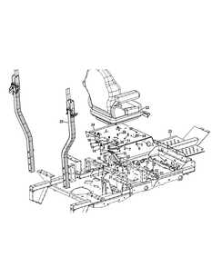 Seat Assembly Diagram and Parts List for S7232-D 53AY8DU8050-312HP Cub Cadet Lawn Tractor